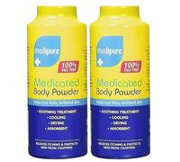 2X Medipure Medicated Body Powder 200g Talc Free Soothing Cooling Relief for Itching Chafing and Irritation with Menthol Aloe Camphor Super Absorbent Daily Skin Comfort Formula
