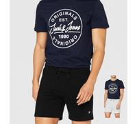 2x Men's JACK AND JONES SWEAT SHORTS Grey - Black - Small RRP £30 SALE Gym Wear