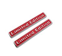 2X Metal 3D Limited Edition Logo Emblem Premium Auto Badge Car Side Fender Sticker Rear Trunk Decal (Silver&Red)