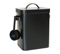 2x metal boxes detergent container coffee storage pet food bin black