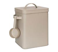 2x metal storage box for laundry powder, pet food, coffee with scoop beige