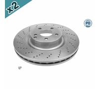2x MEYLE 083 521 0019/PD Brake Disc Front Fits Mercedes-Benz C-Class E-Class SLC