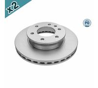 2x MEYLE 083 521 2101/PD Brake Disc Front Vented Fits Mercedes-Benz eSprinter VW