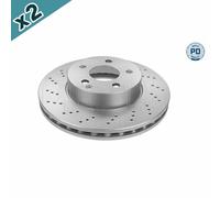 2x MEYLE 083 521 2102/PD Brake Disc Front Vented Fits Mercedes-Benz C-Class
