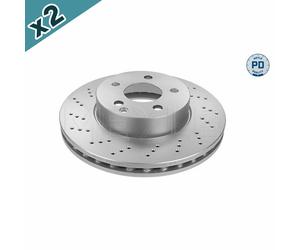 2x MEYLE 083 521 2102/PD Brake Disc Front Vented Fits Mercedes-Benz C-Class