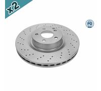 2X Meyle 083 521 2111/PD Front Brake Disc Perforated 350mm Fits Mercedes E-Class