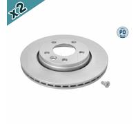 2x MEYLE 115 523 0020/PD Brake Disc Rear Fits VW California Caravelle Multivan