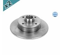 2x MEYLE 115 523 1005 Brake Disc Rear Fits Seat Cordoba Ibiza Toledo VW Corrado