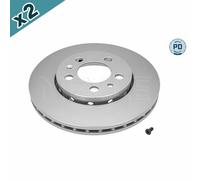 2x MEYLE 183 521 1018/PD Brake Disc Front Fits Audi A1 A2 A3 Seat Cordoba Skoda