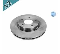 2x MEYLE 36-15 521 0053 Brake Disc Front Vented Fits Nissan Juke Pulsar Sentra