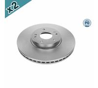 2x MEYLE 37-15 521 0033/PD Brake Disc Front Fits Hyundai Grand Santa Fé Kia
