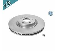 2x MEYLE 53-83 521 0019/PD Brake Disc Front Vented Fits Jaguar E-Pace Land Rover