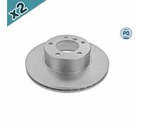 2x MEYLE Brake Disc Front Vented 296mm Outer ⌀ With Bolts/Screws Fits BMW 5