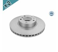 2x MEYLE Brake Disc Front Vented 324mm Outer ⌀ With Bolts/Screws Fits BMW 5