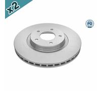 2x MEYLE Brake Disc Front Vented 325mm Outer ⌀ 49.5mm Height Fits Jaguar XJ XK8