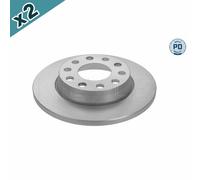 2x MEYLE Brake Disc Rear Solid 255mm Outer Diameter Fits Audi A4 Seat Exeo