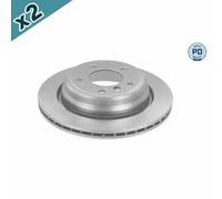 2x MEYLE Brake Disc Rear Vented 298mm Outer ⌀ With Bolts/Screws For BMW 5 Series