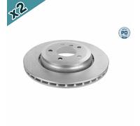 2x MEYLE Brake Disc Rear Vented 320mm Outer ⌀ With Bolts/Screws For BMW 3 Series