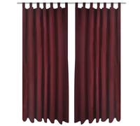 2x Micro-Satin Curtains with Loops Window Drapes Multi Sizes/Colours vidaXL