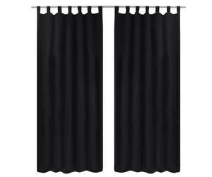 2x Micro-Satin Curtains with Loops Window Drapes Multi Sizes/Colours vidaXL