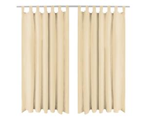 2x Micro-Satin Curtains with Loops Window Drapes Multi Sizes/Colours vidaXL