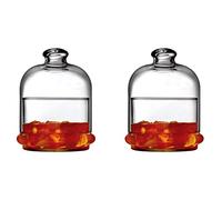 2x Mini Glass Food Patisserie Jar with Domed Lid. Cake Macaron Cookie Containers.