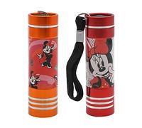 2X Minnie Mouse Aluminum Torches, 9 LEDs Battery Operated Kids Torches with Wrist Straps, Night Explorer Flash Lights for 3+ Years Children