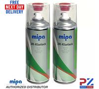 2x MIPA 2K CLEAR COAT SPRAY with HARDENER 400ml Lacquer Car Paint Aerosol