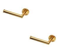 2x Mitred Bathroom Toilet Roll Holder on Rose Concealed Fix Satin PVD
