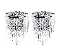 2X Modern Crystal Wall Lamp Chrome Sconce Wall Light for Living Room Bathroom Home Indoor Lighting Decoration