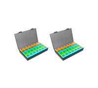 2X Monthly Pill Organizer 1 A Day, with 28 Compartments 4 Weeks Pill Dispenser Box with Flip Lids,Box Daily
