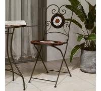 vidaXL Bistro Chairs Foldable 2 pcs Terracotta and White Ceramic