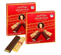 2x Mozart Chocolate Sticks (2x200g) - Individually wrapped sticks, Marzipan Chocolate, mozart kugeln chocolates, chocolate marzipan, Ideal for Christmas marzipan chocolates gifts, Stocking Fillers