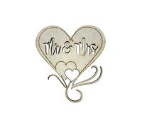 2X Mr & Mrs Love Heart Love 7.5cm Wood Craft Embelishments Laser Cut Shape MDF