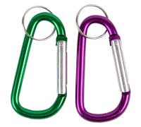 2x Multicolour Aluminium Spring Snaps - Small Metal Carabiner Key Keyring Chain Hook Bag Clip Fastener - By Blackspur