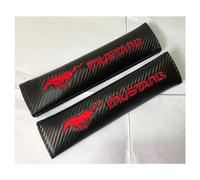 2X MUSTANG Carbon Fiber Car Seat Safely Belt Cover Shoulder Pads