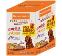2x Nature's Variety Original Paté No Grain Wet Dog Food- 25% Off! - Medium/Maxi Adult Mixed Pack Saver Pack: Beef, Chicken & Turkey (16 x 300g)