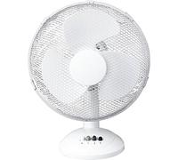2x Nedis White 12" 3 Speed Oscillating Desk Top Fan with Adjustable Tilt Cold Air for Office and Home