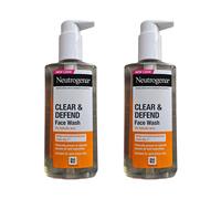 2x Neutrogena Clear and Defend Facial Wash With 2% Salicylic Acid Oil Free 200ml