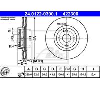 Brake discs Fiat 124 Spider 1.4 24.0122-0300.1