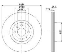 HELLA 8DD 355 102-531 Brake disc