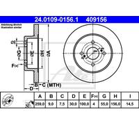 ATE 24.0109-0156.1 Brake disc