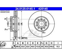 Brake Disc AUDI A3 1.2 TSI 24.0125-0145.1