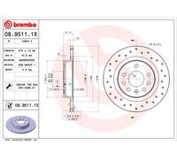 2x Brake disc solid 08.9511.1X BREMBO for CADILLAC SAAB OPEL