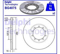 x2 Rear Brake Disc Delphi BG4075 Fits Ford Transit Braking System Solid Oiled