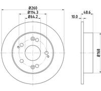 2x New Brake Disc for HONDA:INTEGRA Coupe,CIVIC VII Hatchback 42510S5TE00