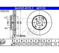 ATE 24.0121-0113.1 Brake disc