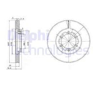 2x Brake disc Vented BG2524 DELPHI for OPEL ISUZU