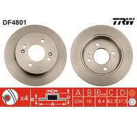 2x New Brake Disc for KIA HYUNDAI:EUROSTAR,MORNING I,MORNING II,MORNING III,
