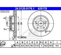 ATE 24.0125-0178.1 Brake disc